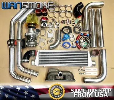 KA24E For Nissan 240sx Pickup D21 T3/T4 Turbo Kit Manifold Intercooler BOV Black • $718.90