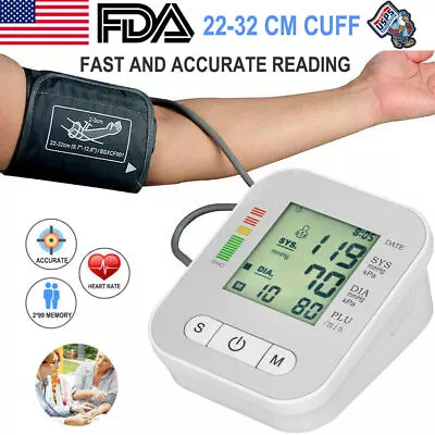 Automatic Arm Blood Pressure Monitor Digital BP Cuff Pulse Heart Rate Machine US • $15.99