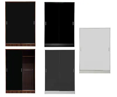 Bedroom Furniture High Gloss REFLECT+ 2 Door Sliding Wardrobe 120cm In 4 Colours • £214.99