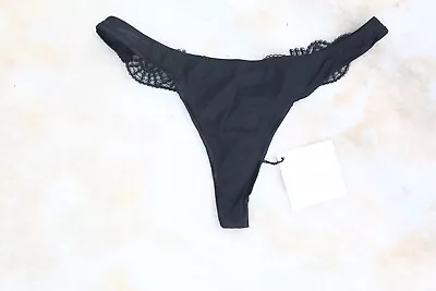 La Perla Underwear Panty Fine Embroidery Lace UK 10 Black • $18.65