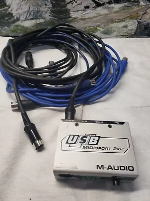 M-AUDIO MIDISPORT 2x2 USB 32 MIDI CHANNEL INTERFACE 2 IN 2 OUT PLUS CABLES • $30