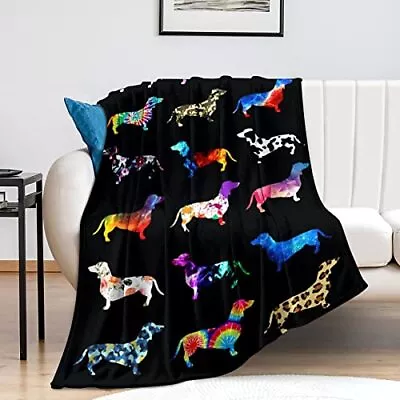 Dachshund Throw Blanket Bedding Super Soft Warm Flannel Blankets For Kids Adu... • $30.36