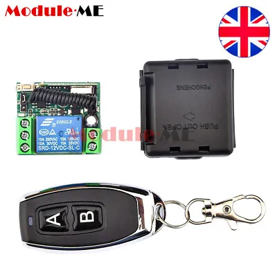 433MHz DC12V Relay 1CH 2CH Wireless RF Door Remote Control Switch Transmitter UK • £7.49