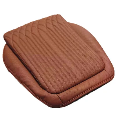 Car Seat Cushion High Rebound Sponge Cover Mat Pad Brown Non-slip PU Leather • $30.47