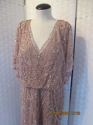 Christina Wu Elegance Beaded Rose Gold Gown Mother Of Bride Dress  Size 16 • $250