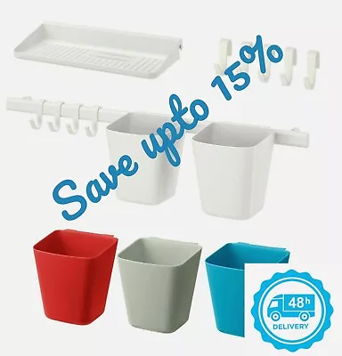 £8.99 • Buy Ikea Kitchen Rail Hooks Hanging Space Saver Container Various Colours