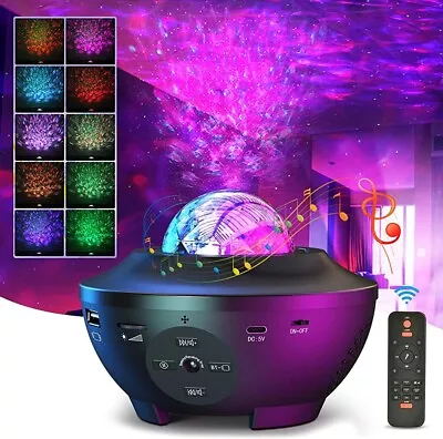 £19.99 • Buy Star Projector Night Light Stray Moon Bluetooth Music Lamp With Remotes