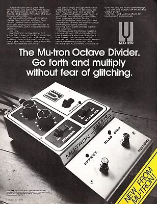 Vtg 70s MU-TRON OCTAVE DIVIDER MAGAZINE PRINT AD Guitar Effect Pedal Pinup Page • $9.99