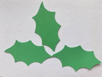 30  5 Cm (approx) Green Paper Holly Leaves • £2.25