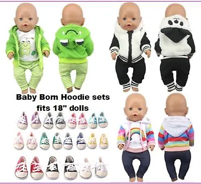 UK Seller 18  Doll Baby Born Hoodie Trainers Track Suit Leggings Our Generation • £7