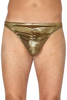 INTIMO Mens Gold Lame Thong Underwear • $13.95