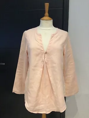 £35 • Buy Linen Laundry Blouse Top Uk 14, 100% Linen, Peach Colour, Smock Styling, Unworn