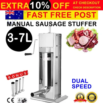 $265 • Buy 3/5/7L Liters Standard Stainless Steel Meat Sausage Filler Stuffer Salami Maker