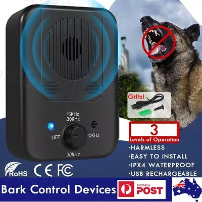 Anti Bark Device Ultrasonic Dog Barking Control Stop Repeller Trainer Outdoor AU • $22.85