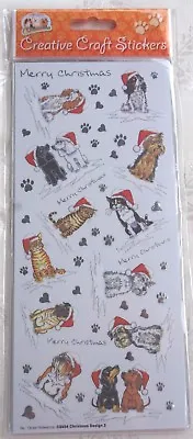 £2.99 • Buy Xmas Craft Sticker Peel Offs Cat And Dog Merry Christmas Stickers
