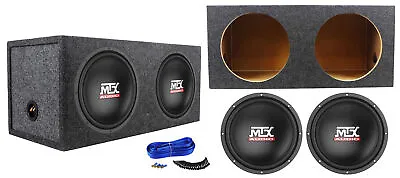 2) MTX Terminator TN12-02 12” 800w Car Audio Subwoofers+Sealed Sub Box Enclosure • $204.90