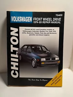 Chilton 70400 Volkswagen FWD Repair Manual GTI Golf Jetta Rabbit 1974-1989 • $10.50