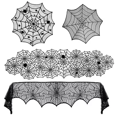 Halloween Decoration Lace Spider Web Skeleton Skull Tablecloth Fireplace Sc:da • £3.73