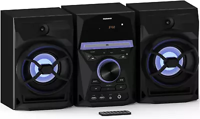 3-Piece CD Shelf System With Bluetooth FM Radio Remote Control Colored Speake • $141.99