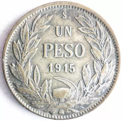 1915 CHILE PESO - LOW MINTAGE - Silver Rare Coin - Lot #A17 • $3