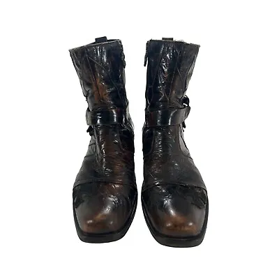 Mark Nason  Boots Men 9 Rock Lives Dragon Cross Leather Distressed Biker Casual • $150