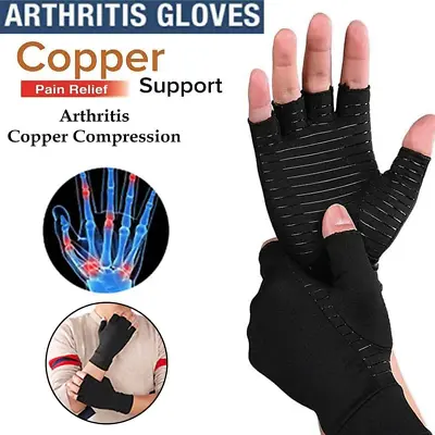 £4.10 • Buy Copper Compression Gloves GYM Arthritis Carpal Tunnel Hand Support Pain Relief