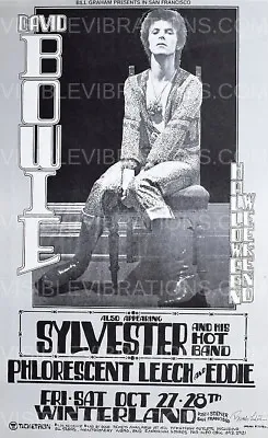 $1092.16 • Buy David Bowie Concert Poster Randy Tuten Signed Winterland 1972