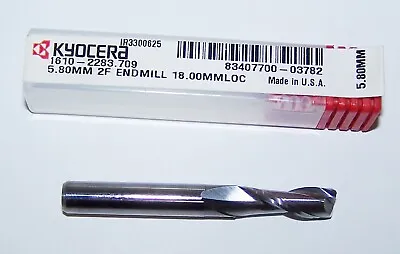 (.2283 ) 5.80mm CARBIDE END MILL 2 FLUTE KYOCERA 1610-2283.709 MADE IN USA • $13.75