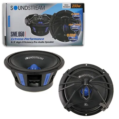 Soundstream SME.650 6.5  6-1/2 Inch 4 Ohm Car Pro Audio Speaker 200 Watts Max • $49.99