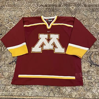 Vintage University Of Minnesota Hockey Jersey Nike Center Swoosh Maroon Stitched • $70