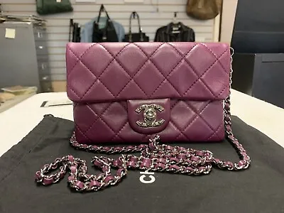 CHANEL Mineral Nights Purple Quilted Lambskin Mini Flap Bag • $2900