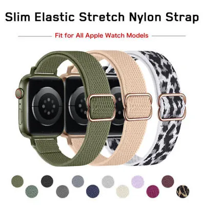 $9.49 • Buy 44/41/45/49mm Slim Nylon Solo Loop Band Strap For Apple Watch Series 8 7 6 5 SE