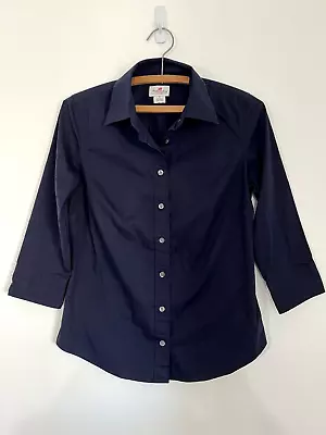 JCREW Haberdashery 3/4 Sleeve Turquoise Button Front Shirt Size Small • $15