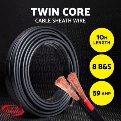 8B&S Twin Core Wire Electrical Cable Electric Extension 10M Car 450V 2 Sheath • $49.95