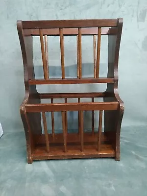 Two Tier Vintage Newspaper Magazine Wooden Rack 23  X 16  X 11   • $29.99