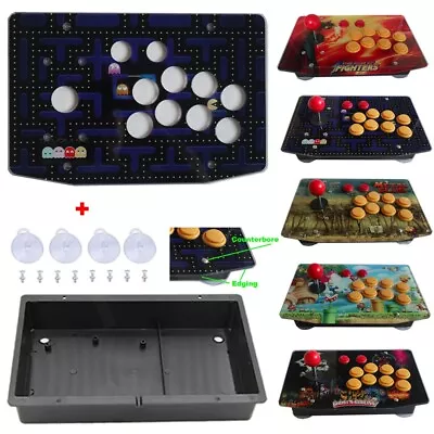 DIY Arcade Joystick Kits Parts Acrylic Artwork Panel 10 Buttons Flat Case Box • $34.99