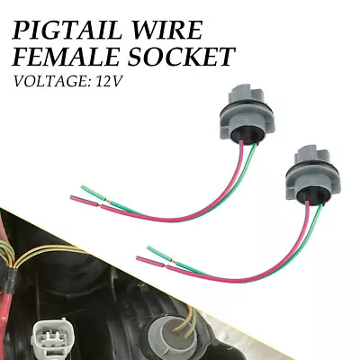 Universal Pigtail Wire Female Socket 7440 Two Harness Front Turn Signal Light • $9.99