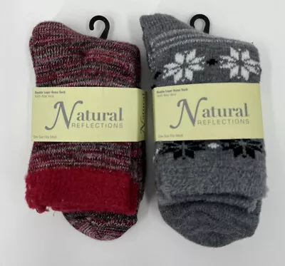 New Natural Reflections Double Layer Aloe Home Socks By Cabela's OSFM 2 Pair • $11