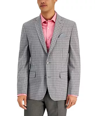 Bar III Men's Slim Fit Patterned Blazer Gray Size 40 • $31.82