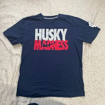 Nike UConn Huskies Madness Shirt Adult Large Blue Swoosh NCAA Basketball Mens • $13.99