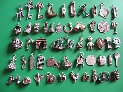 £7.99 • Buy Z) Vintage Sterling Silver Charms Charm Bells Boot Teddy Pixie Rabbit Owl Bible