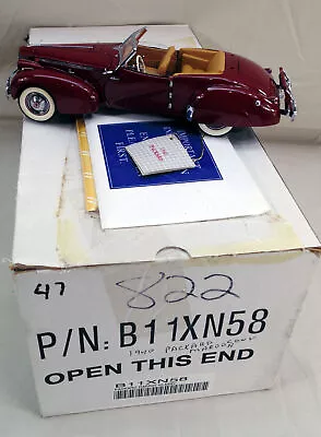 Franklin Mint 1940 Packard Victoria Convertible Maroon 1/24 Diecast Car • $82