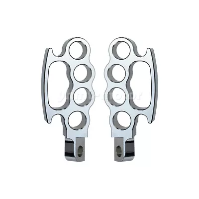 2x Chrome Control Foot Pegs Fit For Touring Dyna Softail V-Rod Sportster • $24.99