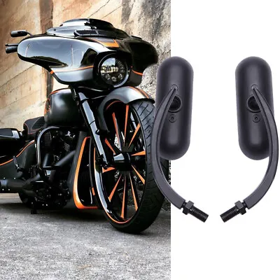 Motorcycle Mini Oval Side Mirrors For Harley Street Glide Road King Softail Dyna • $35.29