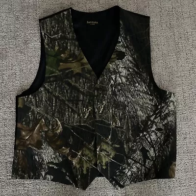 Santana Mossy Oak Camo Full Back Tuxedo Vest Size XL • $29.33