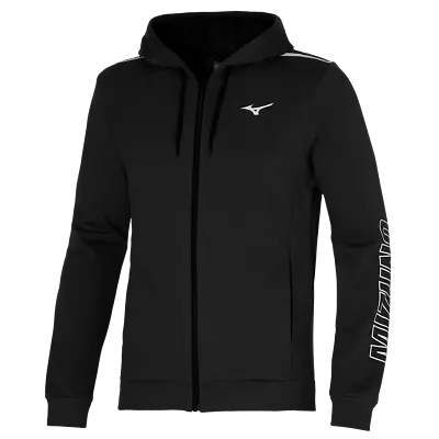 Mizuno Mens Running JoggingSweat Sports Hoodie Jacket Zip Up Black // RRP £55 • $49.31