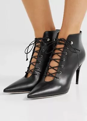 Miu Miu Prada Lace Up Ankle Boots Booties New With Box 37.5 • $370