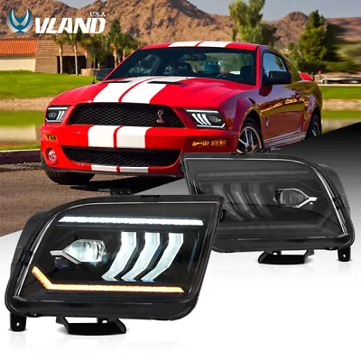 VLAND LED Headlights For 2005-2009 Ford Mustang Projector Front Lamps W/Start-up • $413.99