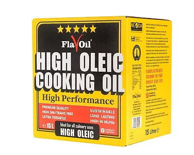 15L FlavOil High Oleic Sunflower Oil HOSO Vegetable Cooking Oil Frying • £54.99