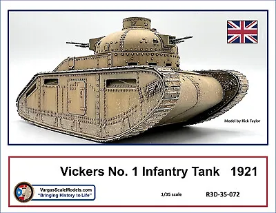 1/35  British Vickers No.1  Infantry Tank 1921 3D Resin Kit VSC Takom Meng • $64.50